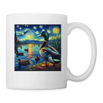 Nuit étoilée de canard colvert - Mug blanc - blanc - Droite