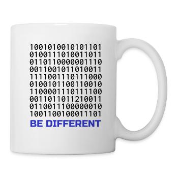 Be Different: Binäres Muster mit Botschaft - Tasse - Weiß - Rechts