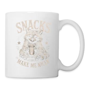 Raccoon, Snacks Make Me Nicer - Mug - white - Right