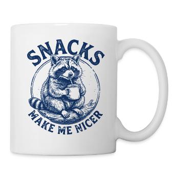 Raccoon, Snacks Make Me Nicer - Mug - white - Right
