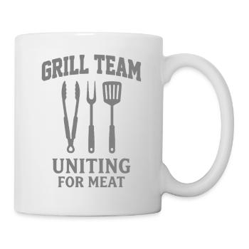 GRILL TEAM UNITING FOR MEAT BBQ Grafik - Tasse - Weiß - Rechts