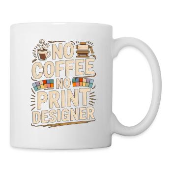 Designer d’impression sans café Expert en impression Amoureux du café - Mug blanc - blanc - Droite