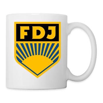 FDJ - Freie Deutsche Jugend Logo (dreifarbig) - Tasse - Weiß - Rechts