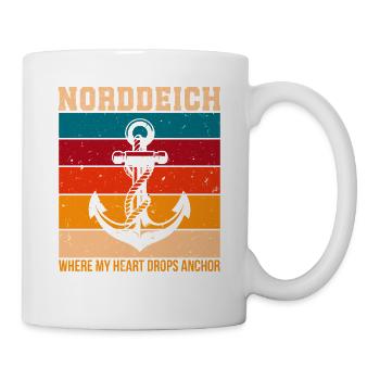 NORDDEICH WO MEIN HERZ VERANKERT IST Lustig - Tasse - Weiß - Rechts