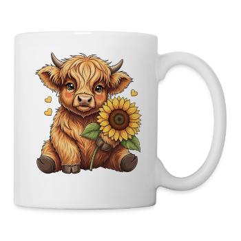 Vache des Highlands Tournesol - Mug blanc - blanc - Droite