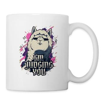 Lustiges Alpaka I'm Judging You Sarkasmus - Tasse - Weiß - Rechts