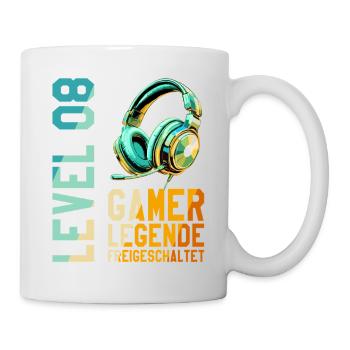 8. Geburtstag Junge Mädchen Gaming Level 8 Jahre - Tasse - Weiß - Rechts