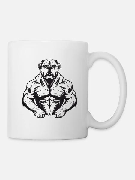 Hund Bodybuilding - Tasse - Weiß