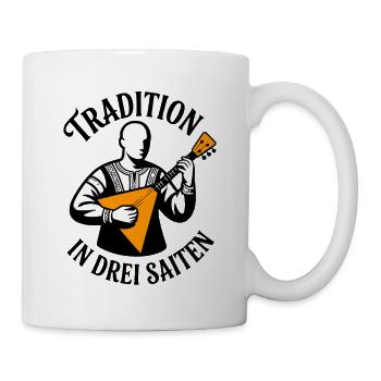 Balalaika - Tradition in drei Saiten Volksmusik - Tasse - Weiß - Rechts