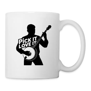 Banjo - Pick it love it Bluegrass Banjospieler - Tasse - Weiß - Rechts