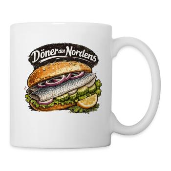  Döner Des Nordens Lustiger Fischbrötchen Spruch - Tasse - Weiß - Rechts