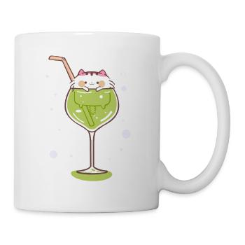 Gin cat ginglass kitty drink celebrate party - Mug - white - Right