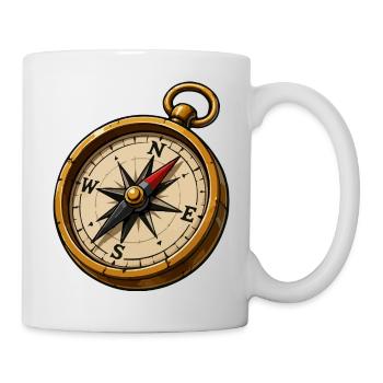 Vintage compass adventure icon - Mug - white - Right