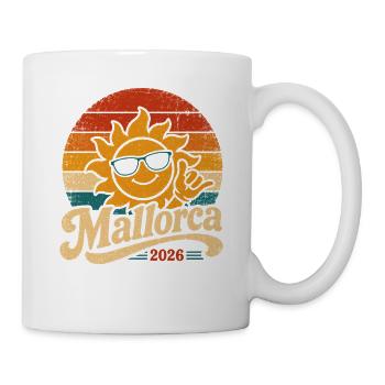 Mallorca 2026 Sonnenretro Strandmood - Tasse - Weiß - Rechts