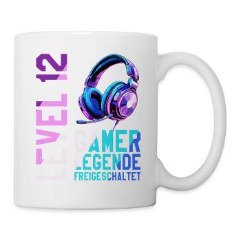12. Geburtstag Junge Mädchen Gaming Level 12 Jahre - Tasse - Weiß - Rechts