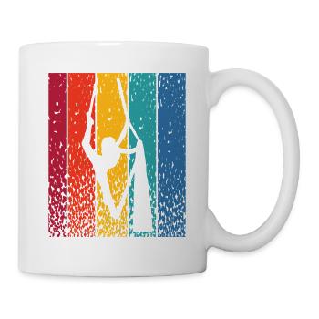 Vertikaltuch Vintage Luftakrobatik Aerial Silk - Tasse - Weiß - Rechts