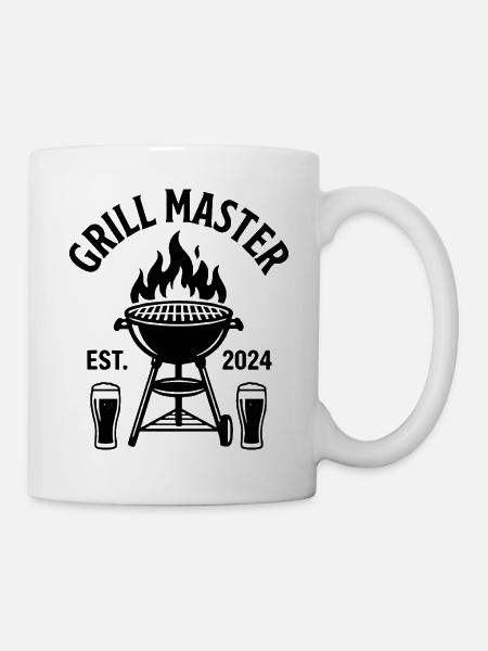 GRILL MASTER EST 2024 Grillmeister - Tasse - Weiß