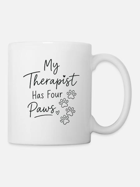 Vier Pfoten Therapiebegleiter - Tasse - Weiß