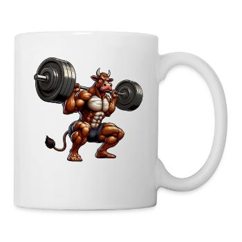 Entraînement physique pour les bisons, les vaches et les bisons, les puissants taureaux - Mug blanc - blanc - Droite