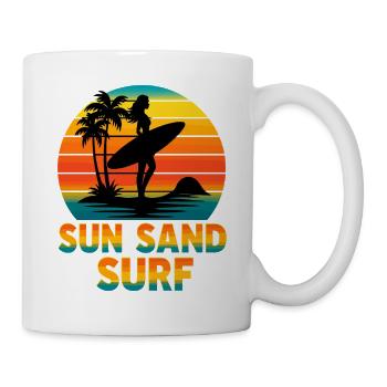 Sun Sand Surf Sunset Surfer Beach Vibes - Mug - white - Right