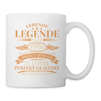 Baujahr 1991 Lebende Legende – 35. Geburtstag - Tasse - Weiß - Rechts