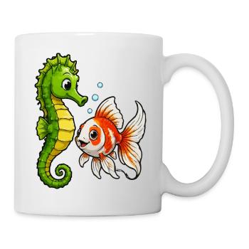 Poisson rouge hippocampe des Amis sous-marins - Mug blanc - blanc - Droite