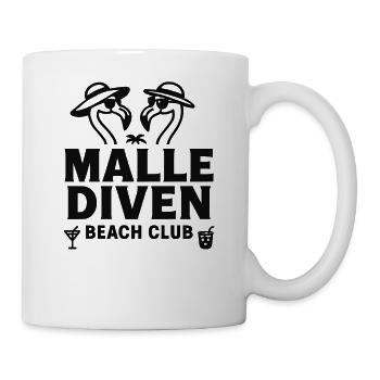 Malle Diven Beach Club Flamingo Mallorca Party - Tasse - Weiß - Rechts