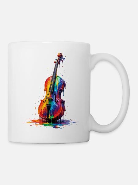 Bratsche mit tropfender Farbe - Tasse - Weiß