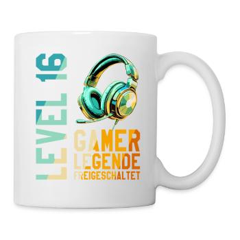 16. Geburtstag Junge Mädchen Gaming Level 16 Jahre - Tasse - Weiß - Rechts
