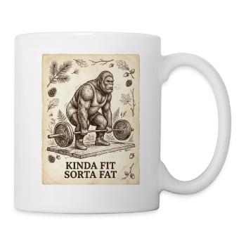 Kinda Fit Sorta Fat Bigfoot Weightlifting - Mug - white - Right