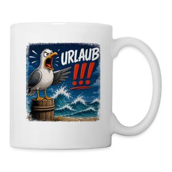 Urlaub!!! Sturm am Meer - Tasse - Weiß - Rechts