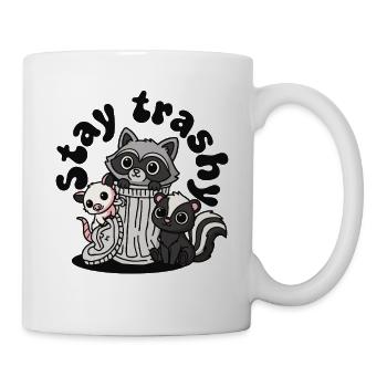 Stay Trashy Waschbär Opossum Stinktier - Tasse - Weiß - Rechts