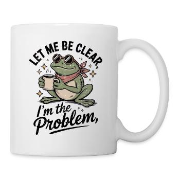 Grenouille caféinée : Je suis le problème - Mug blanc - blanc - Droite