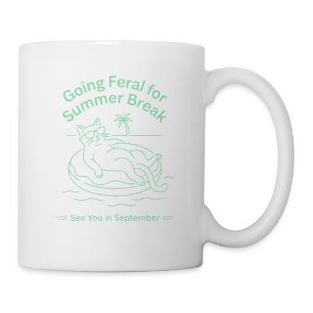 Funny Cat Summer Break Going Feral Teacher - Mug - white - Right