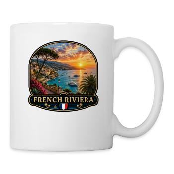 French Riviera Sunset Cannes Monaco - Mug - white - Right