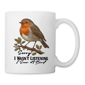 Autumn Robin on Branch - Tasse - Weiß - Rechts
