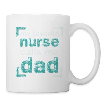 Père fier d’une infirmière - Mug blanc - blanc - Droite