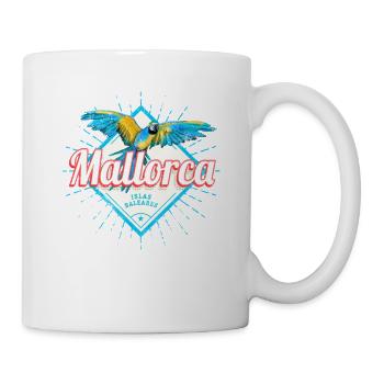 Mallorca Insel der Balearen Retro Papagei Souvenir - Tasse - Weiß - Rechts