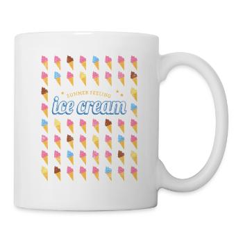 Glace en cornet style gaufre vintage - Mug blanc - blanc - Droite