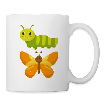 De la chenille au papillon - Mug blanc - blanc - Droite