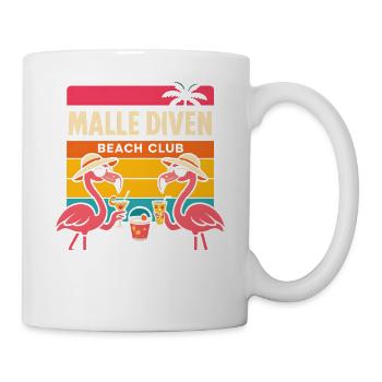 Malle Diven Beach Club Flamingo Mallorca Party - Mug - white - Right