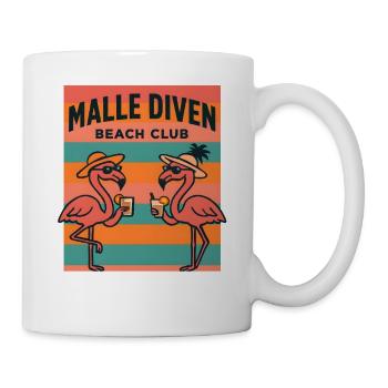Malle Diven Beach Club Flamingo Mallorca Party  - Tasse - Weiß - Rechts