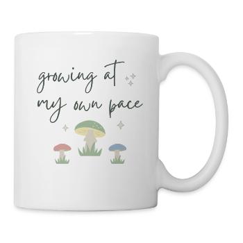 Grow at your own pace - motivating mushroom design - Mug - white - Right