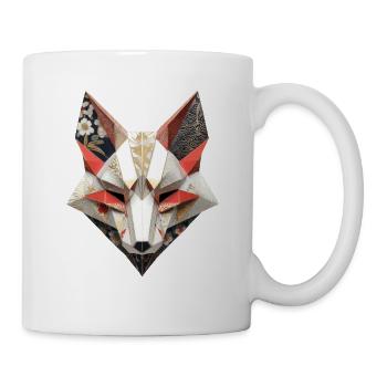 Inari Kitsune Yokai Fuchsmaske japanische Origami  - Tasse - Weiß - Rechts