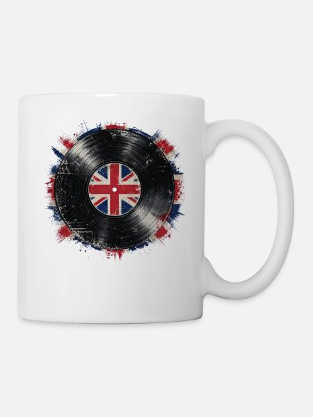 British Vinyl Flag - Tasse - Weiß