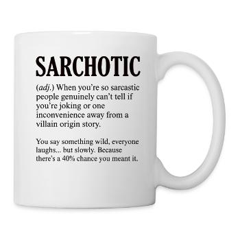 Définition sarcastique drôle : sarcastique - Mug blanc - blanc - Droite