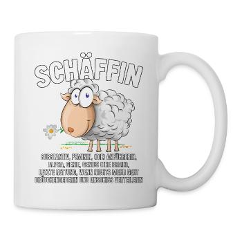 Schäffin - Alpha Schaf mit Sonnenbrille - Tasse - Weiß - Rechts
