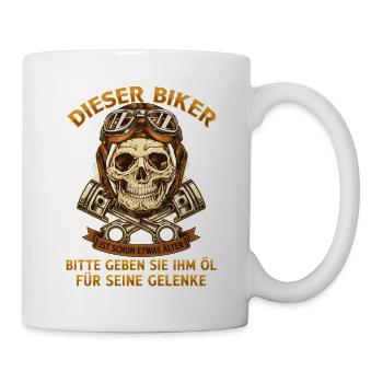 Dieser Biker Ist Älter Öl Gelenke Lustig - Tasse - Weiß - Rechts