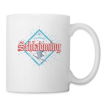 Schladming Steiermark in Österreich mit Skifahrer - Tasse - Weiß - Rechts