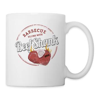 Beef Shank Barbecue Rinderhaxe Vintage BBQ Design - Tasse - Weiß - Rechts